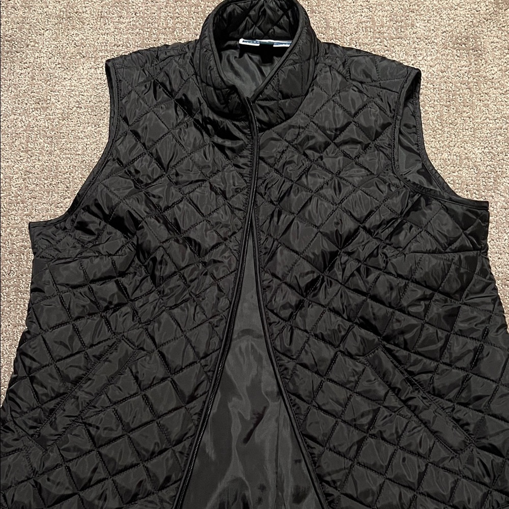 Karen Scott Black Quilted Vest